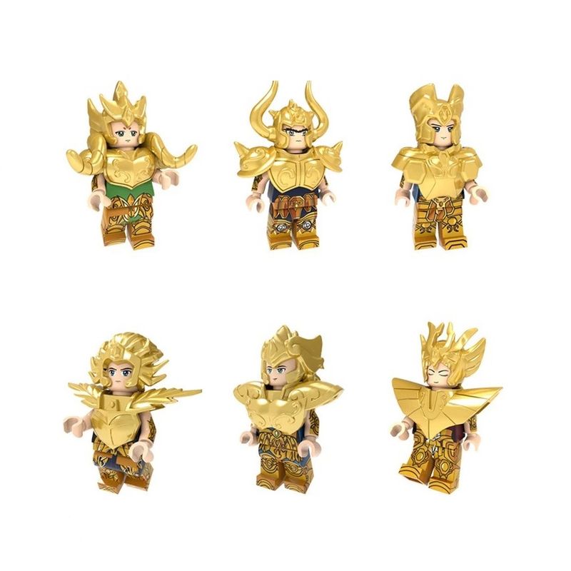 GENERICO - Caballeros de zodiaco: Set 6 Legocompatibles Dorados (M2)
