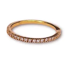 GOIA - Anillo Medio Cintillo Circones Gold - Dorado - 0