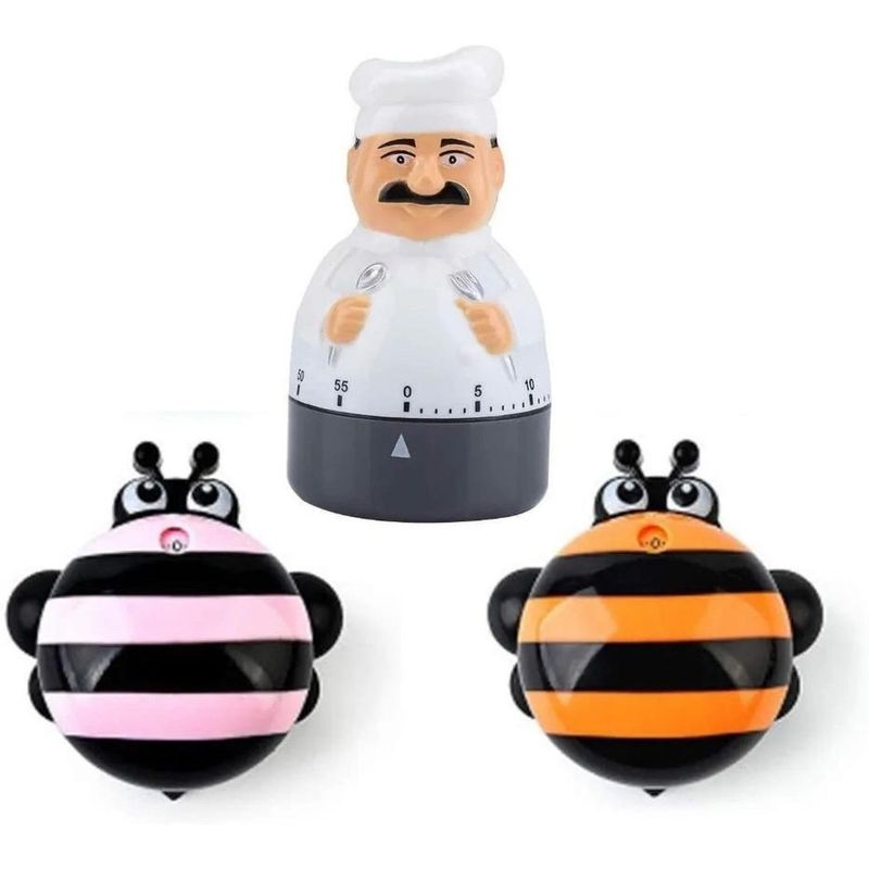 GEN - 3x Timer Cocina Temporizador De Abeja Y Cocinero