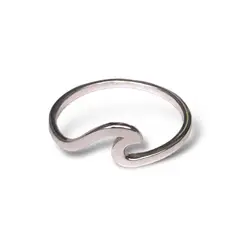 GOIA - Anillo Unisex Wave plata - Plateado - 0