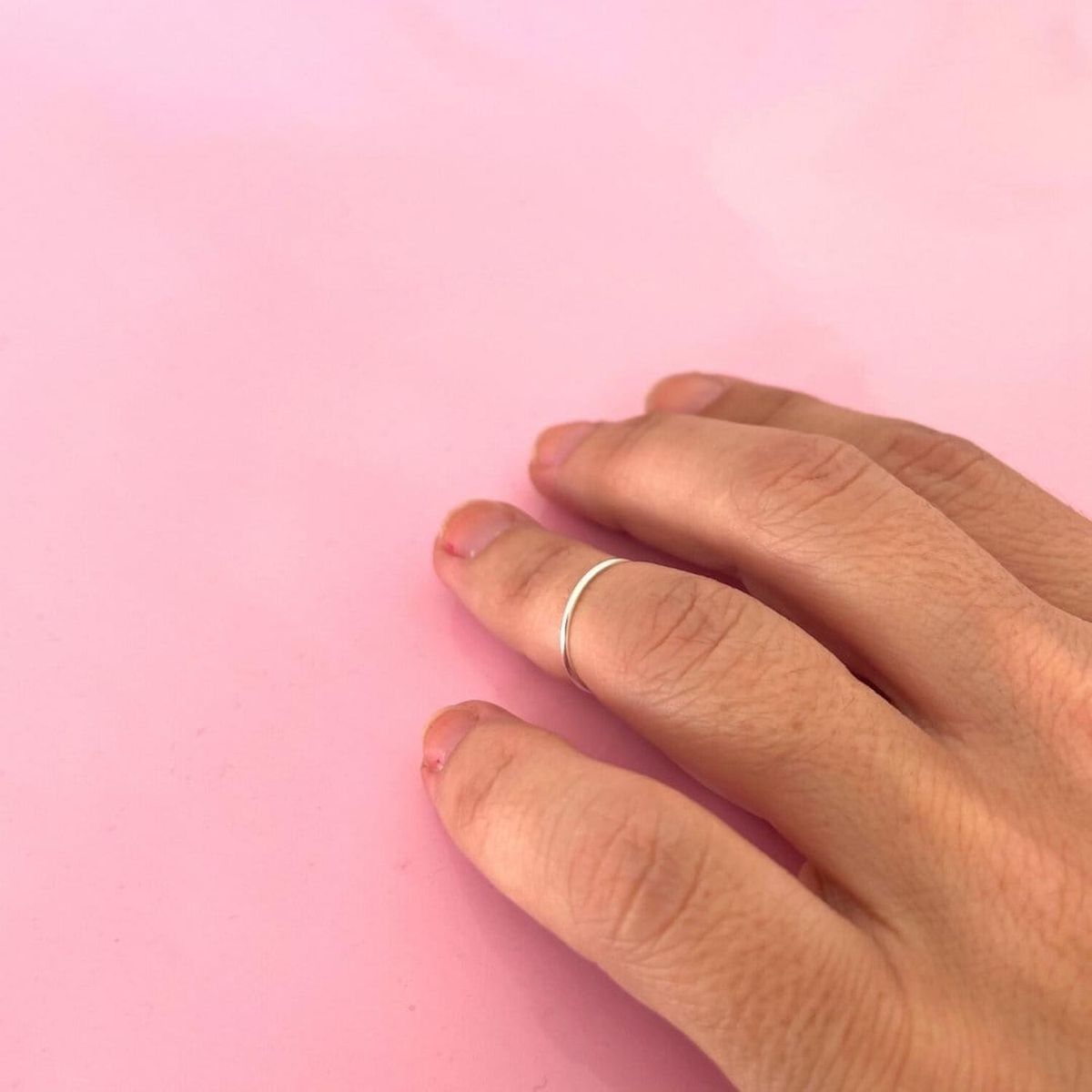 GOIA - Anillo Midi Argolla Fina Plata