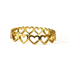 GOIA - Anillo Cadena Corazones Gold - Dorado - 0