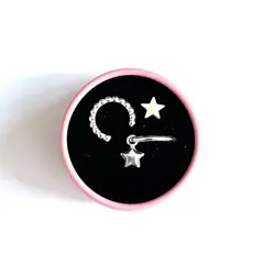 GOIA - Pack Aurora (Estrella, argolla Estrella, cuff pelotitas)