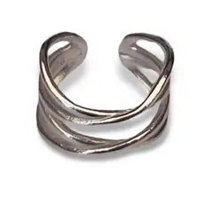 GOIA - Cuff doble cruzado plata