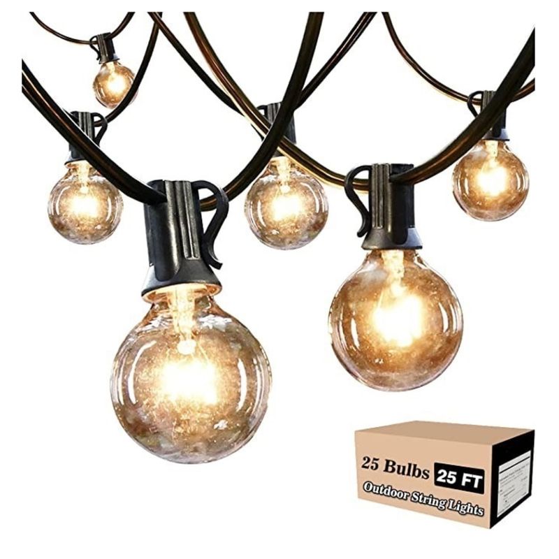 HOMER DESIGN - Guirnalda De Luces 25 Focos De Exterior Vintage Impermeable