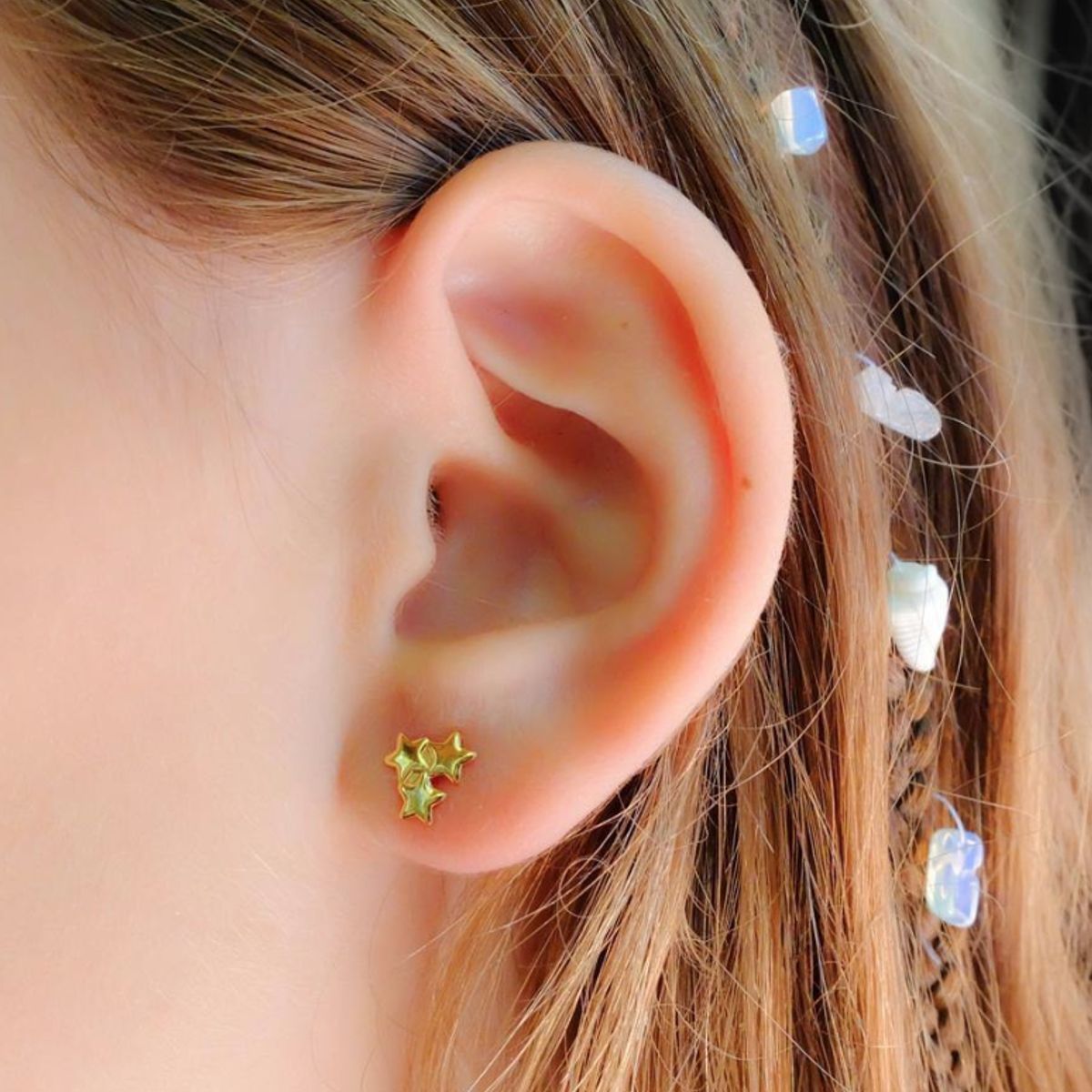 GOIA - Aros Unisex 3 estrellas gold