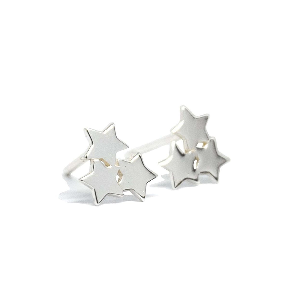GOIA - Aros Unisex 3 estrellas Plata