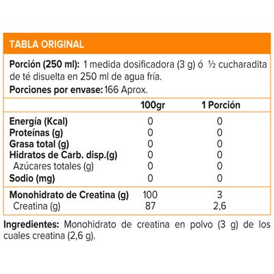 Imagen 2 del producto Creatine Monohydrate, Creatina (500 gr) - Original