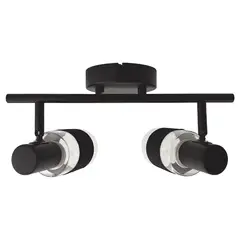 HB LEDS - Foco Apliqué Sobrepuesto 2xE-14 Zavijava Negro Ampolleta Cálida