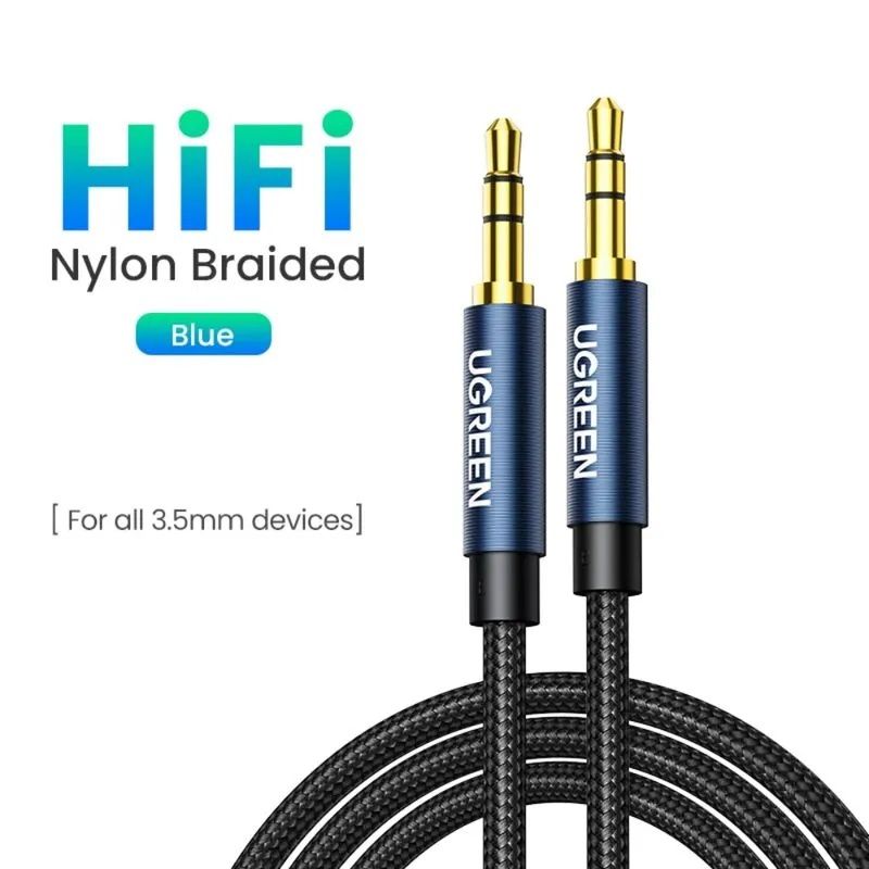UGREEN - Cable Audio Auxiliar ACK 35MM MM TRENZADO 2M AZUL