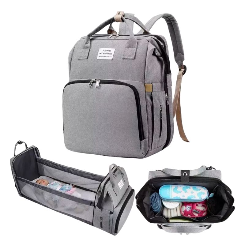 FRANAFOR - Bolso Maternal Pañalera Mochila 3 En 1 Mudador Portatil