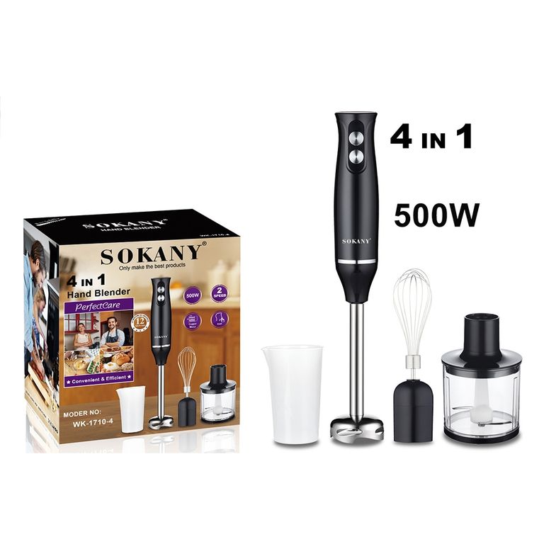 Batidora de Mano 4 en 1 con Cuchillas Extraibles 500W