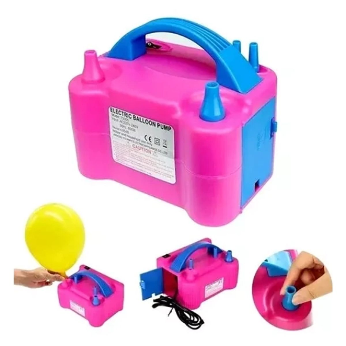 GENERICO - Inflador De Globos Eléctrico 2 Inyectores Pro