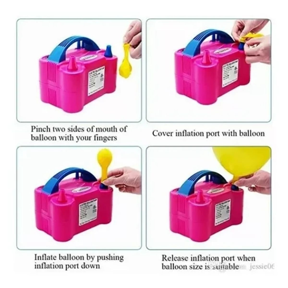 GENERICO - Inflador De Globos Eléctrico 2 Inyectores Pro