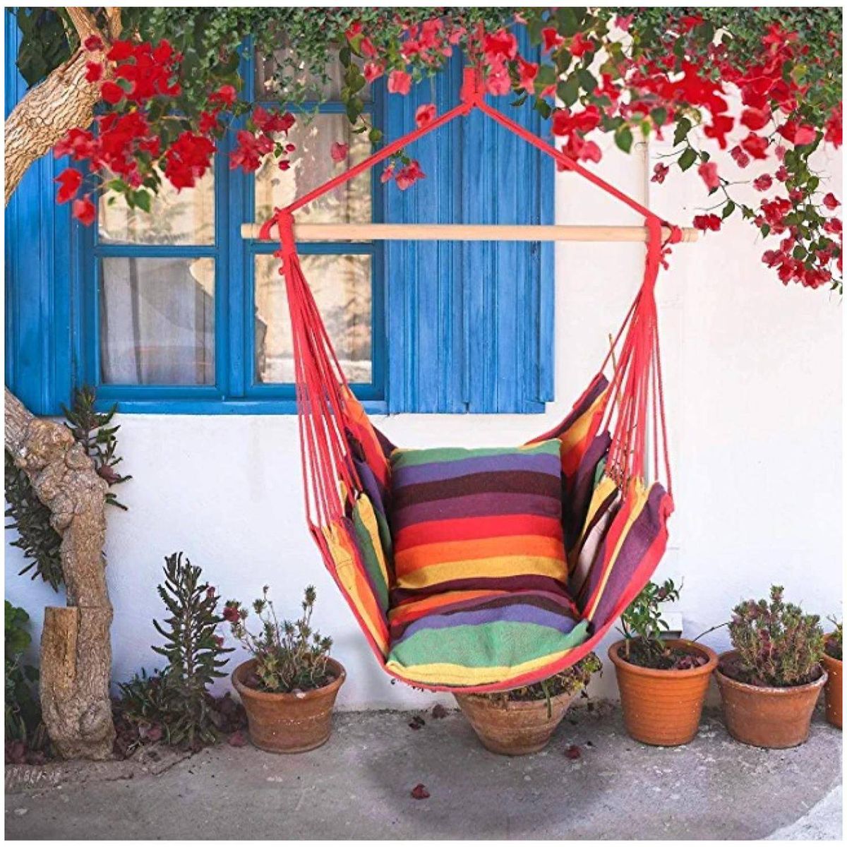 GENERICO - Silla Colgante Tipo Hamaca Multicolor