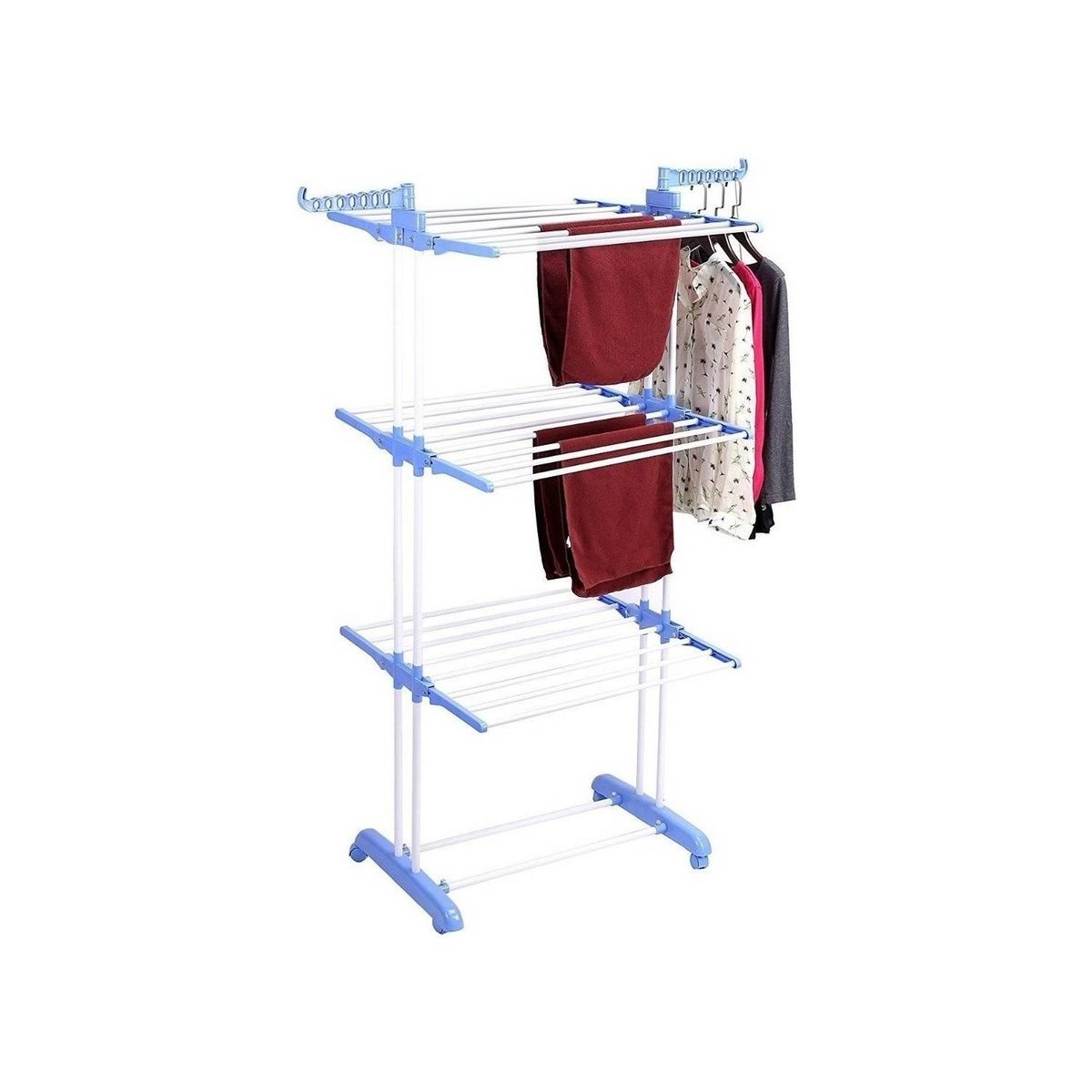 GENERICO - Tendedero Organizador Colgador Ropa Plegable 3 Niveles