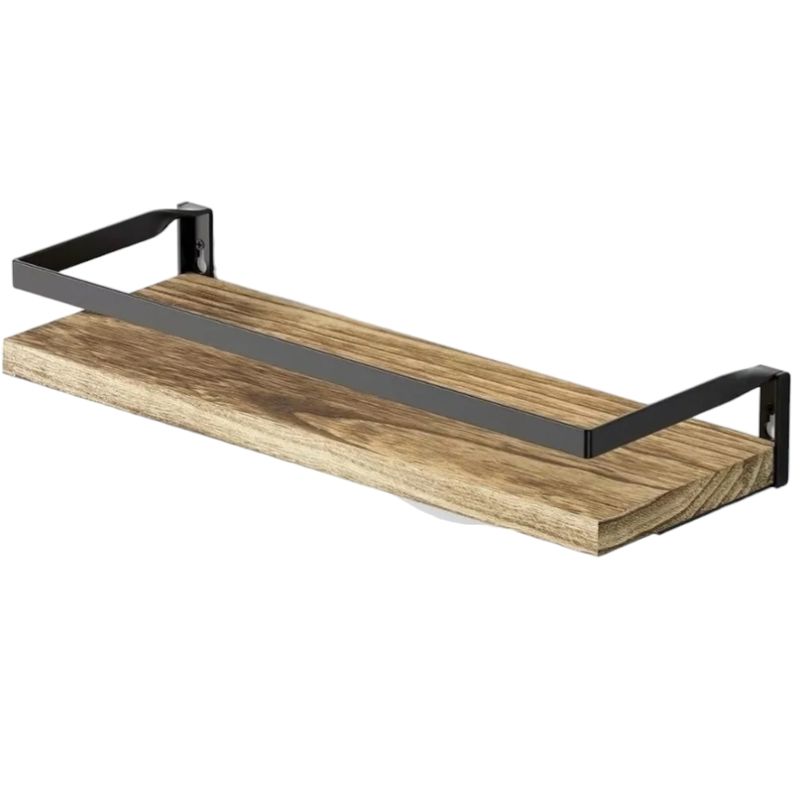 FRANAFOR - Repisa Madera Flotante Metalica Pared Estante Moderna