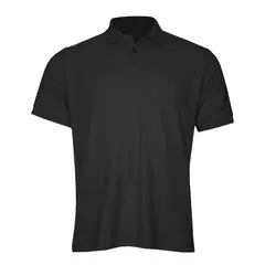 LUNA - Polera Pique Algodón Negra Manga Corta Hombre