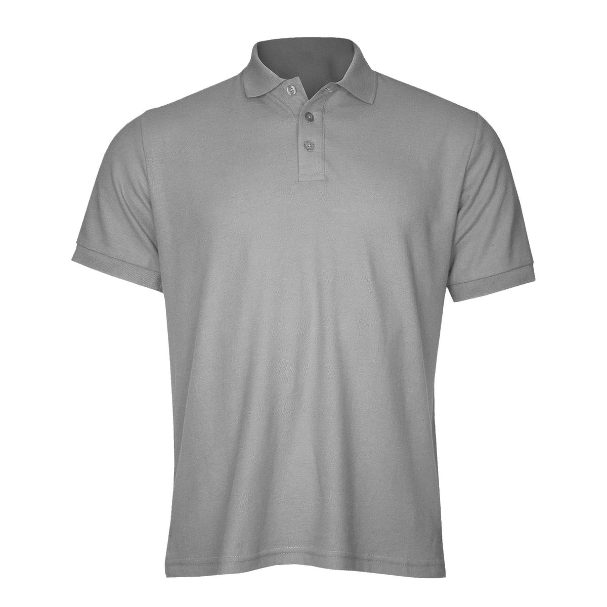 LUNA - Polera Pique Algodon Color Gris Manga Corta Hombre