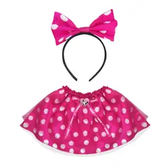 PRONOBEL - Disfraz Minnie Falda Con Cintillo Rosado Para Niñas Disney