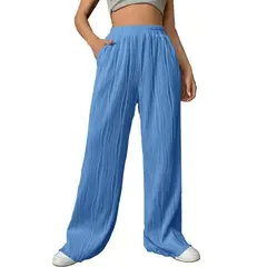 EVERSO - Pack 3 Pantalones De Pierna Ancha Drapeados Sueltos Para Mujer