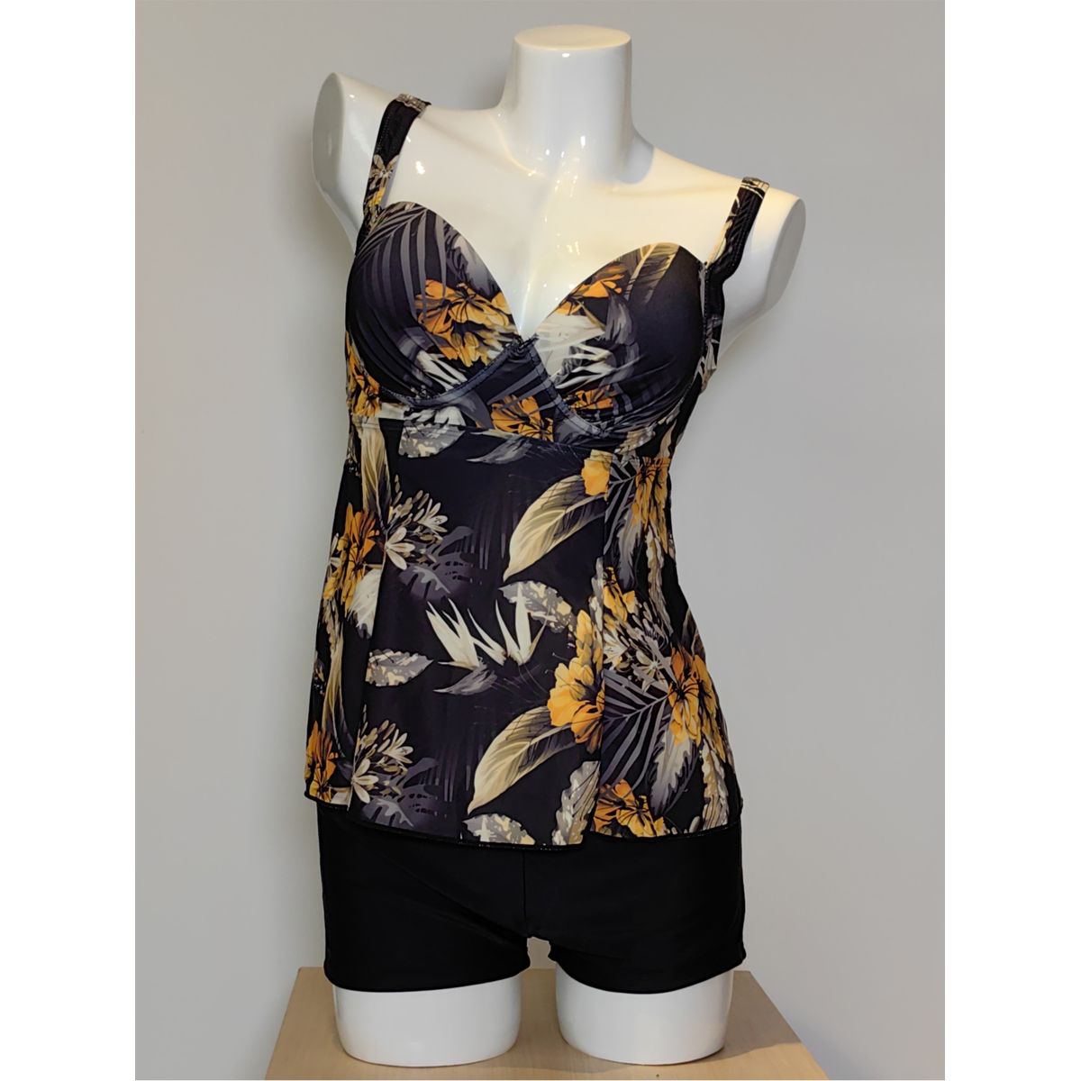 SHANDIAN - Tankini L-4XL Dos piezas traje de baño mujer