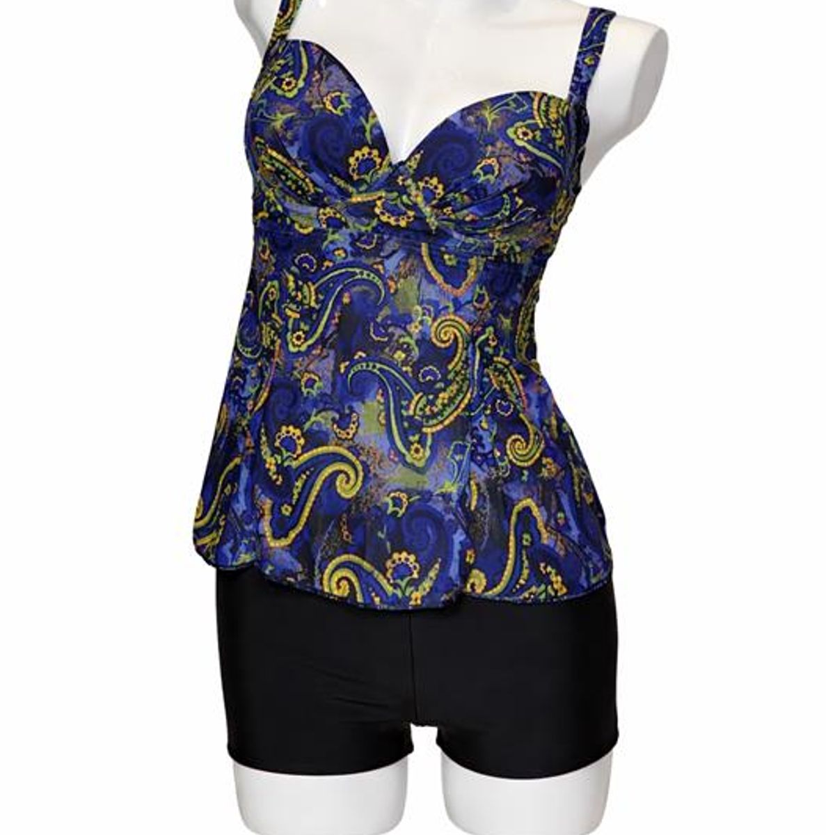 SHANDIAN - Traje de baño Tankini de dos piezas para mujer