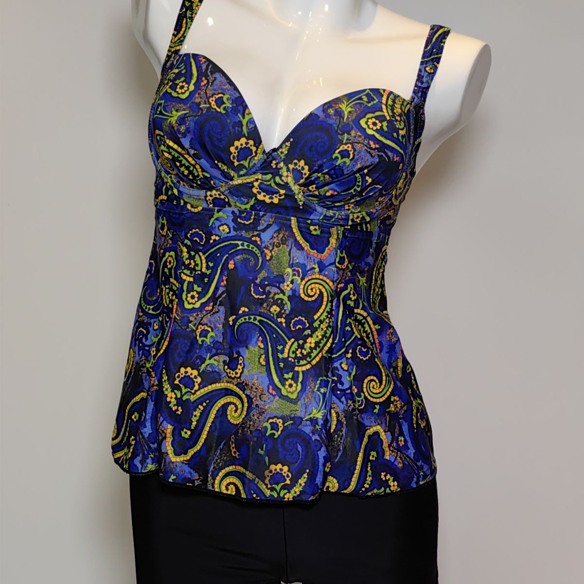 SHANDIAN - Traje de baño Tankini de dos piezas para mujer