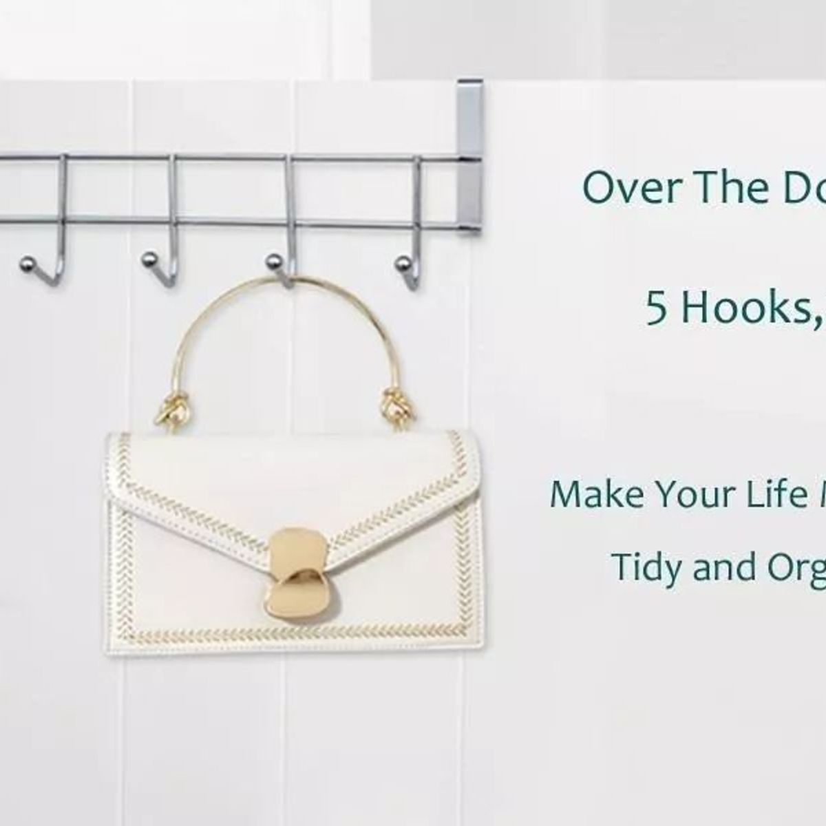 KUANGYE - Pack 2 Gancho Sobre Puerta Colgador Perchero 5 Ganchos Acero