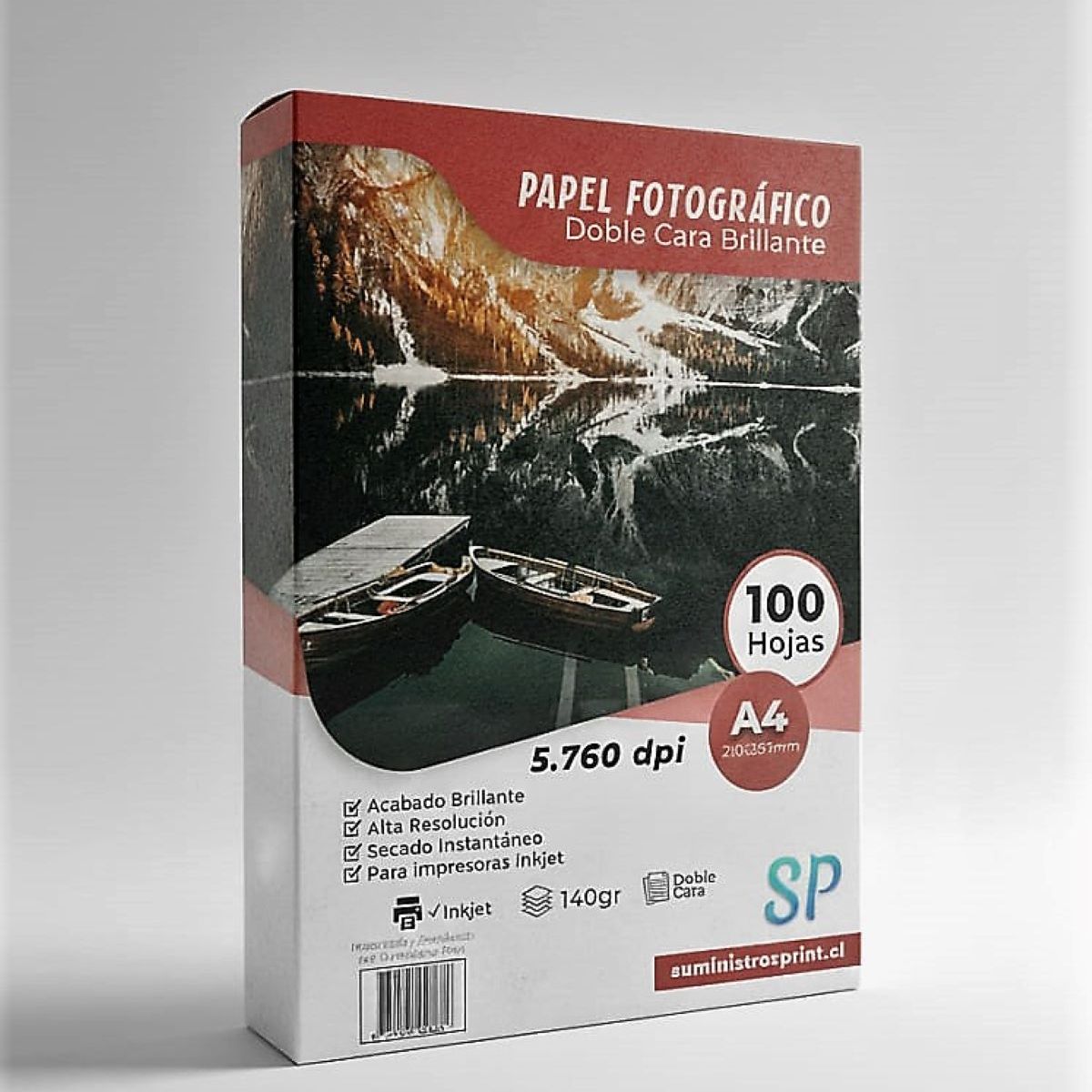 GENERICO - Papel Fotográfico Glossy Doble Cara A4 140 g X 100 Hojas