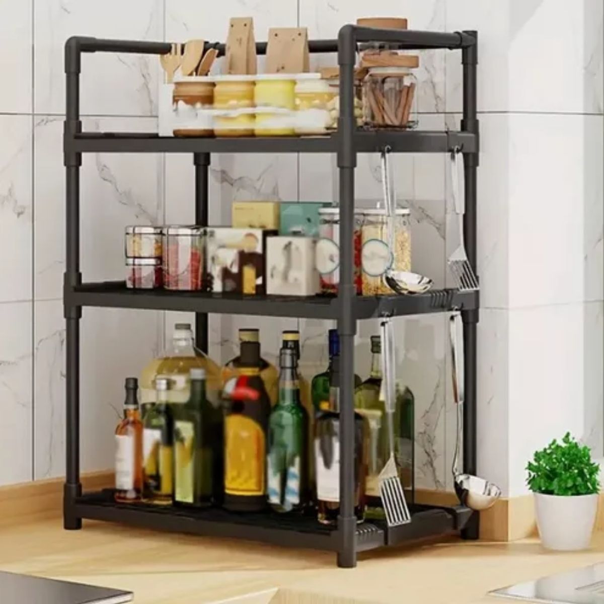 OEM - Organizador Rack Cocina 3 Niveles Especias Multifuncional