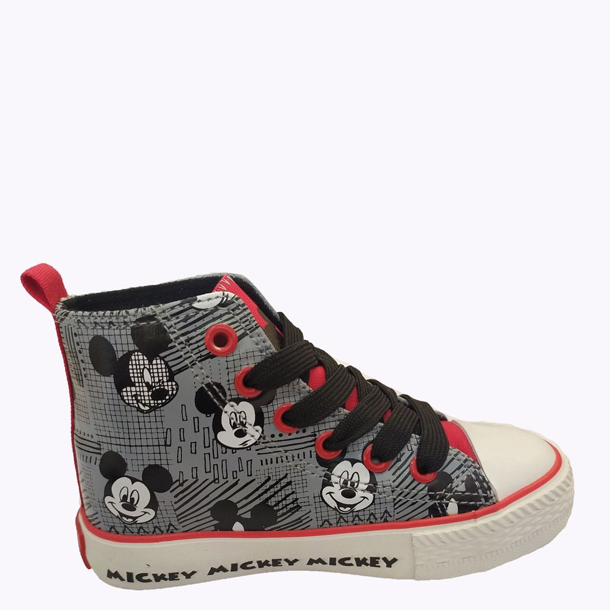 MALCREADO16002 - Zapatilla Urbana Niño Caña Alta Mickey Negra