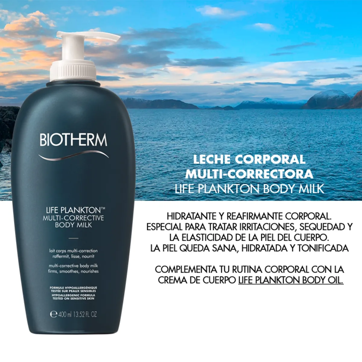 BIOTHERM - Leche Corporal Correctora Life Plankton Body Milk 400ml Biotherm