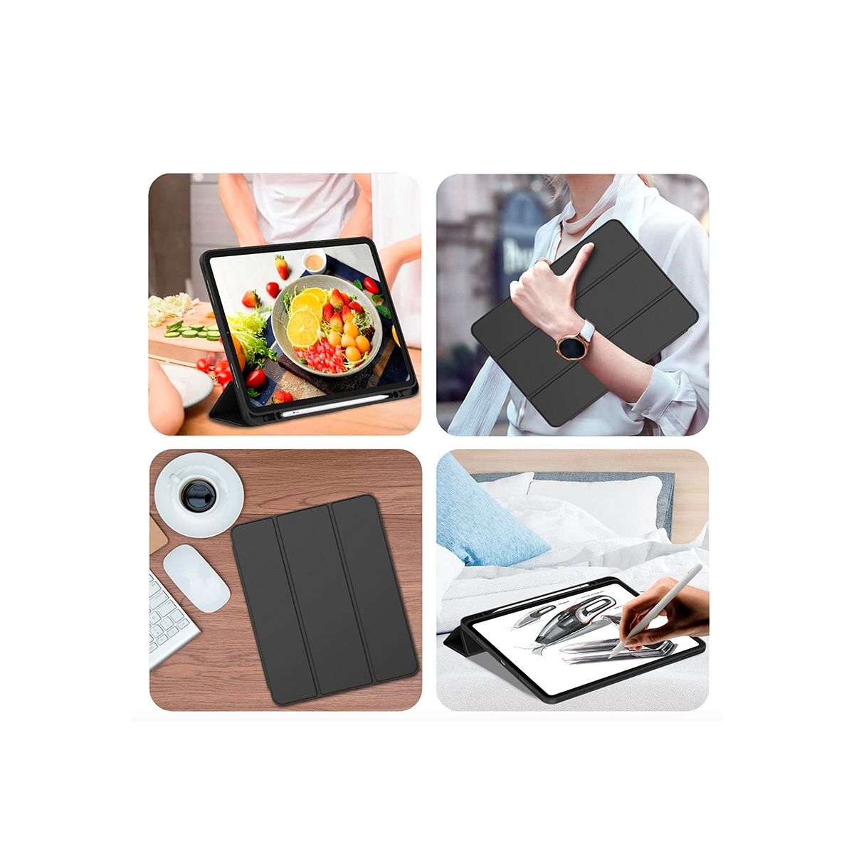 JOIGO - Carcasa Funda Smart Cover Para iPad 12.9 Negro