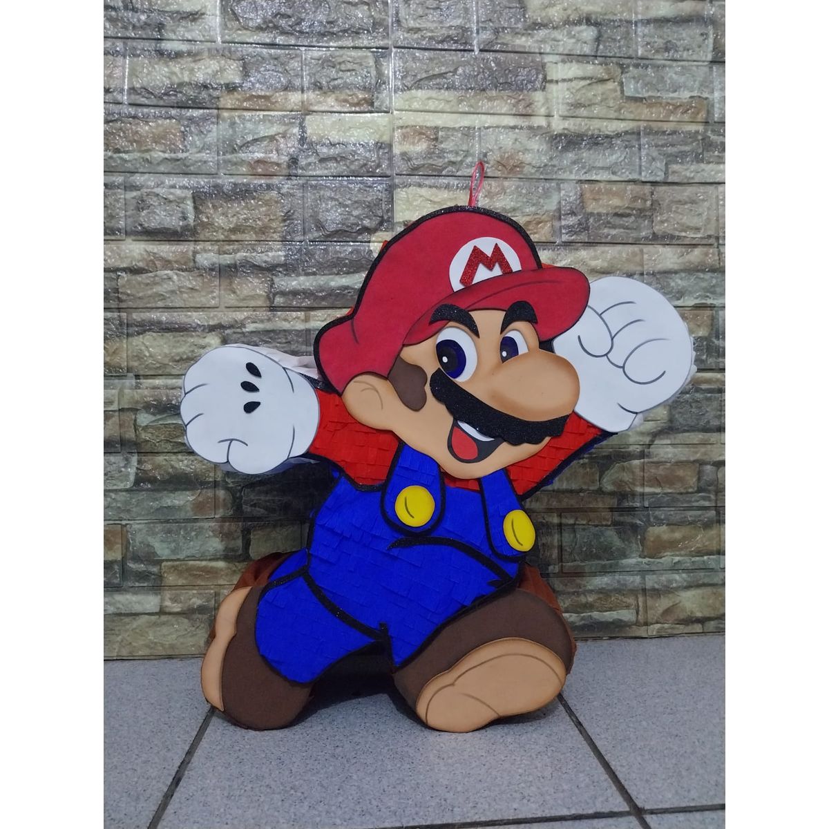 GENERICO - Piñata Super Mario de 50cm de alto con abertura para q caigan los dulces