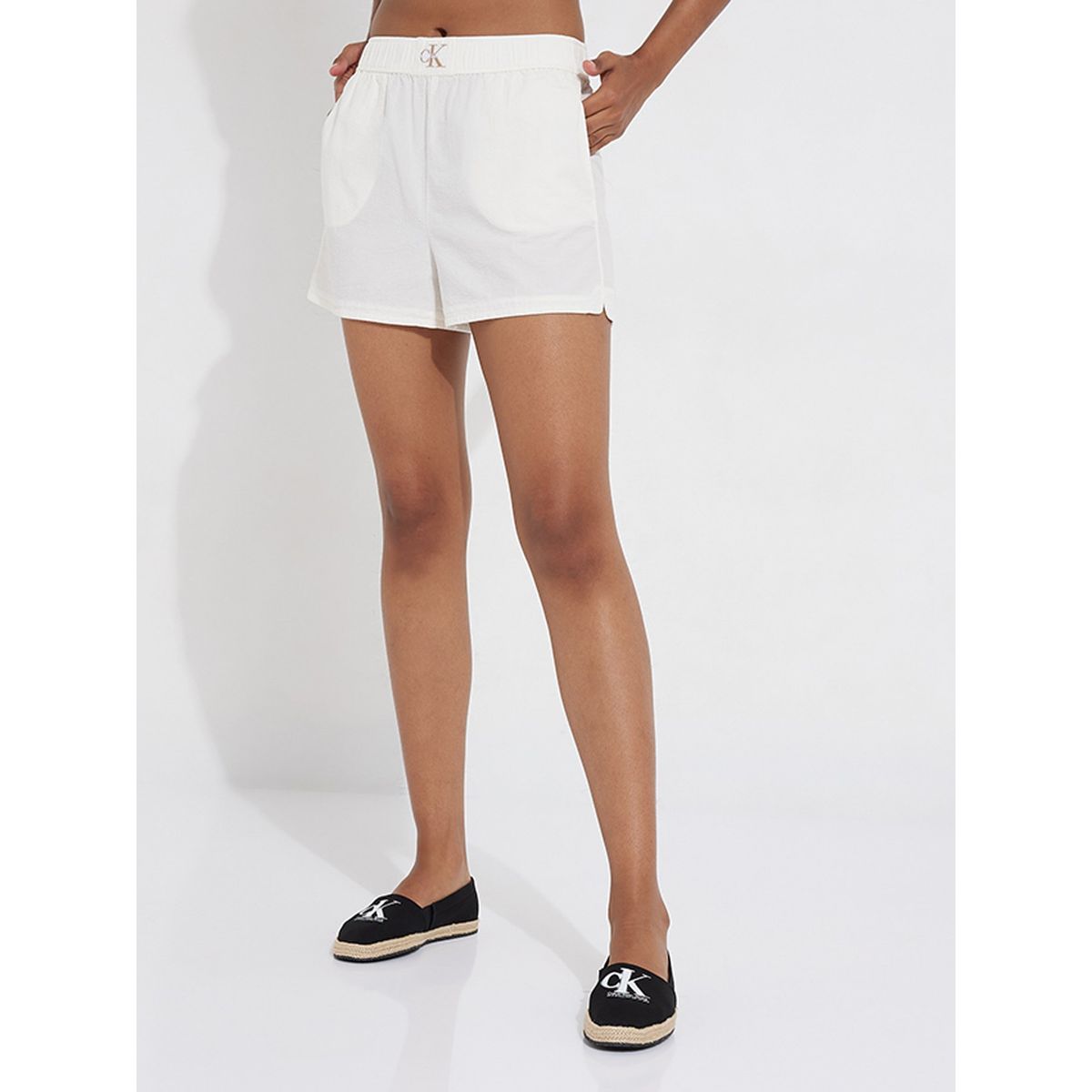 CALVIN KLEIN - Short Seersucker Relaxed Blanco Calvin Klein