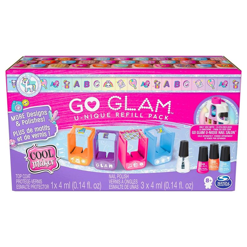 GO GLAM - Recarga 4 Cartuchos Para Set Uñas Go Glam-Cool Maker