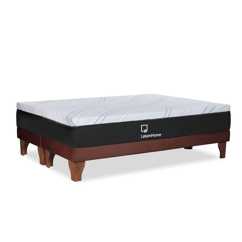 LATAM HOME - CAMA ZEN TOP SPRING SOFT TELA CHOCOLATE SUPER KING