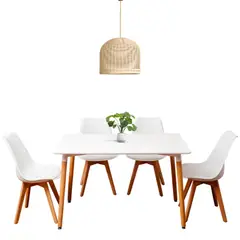 SWEET HOGAR - Comedor 4 sillas Blanco modelo Alberta