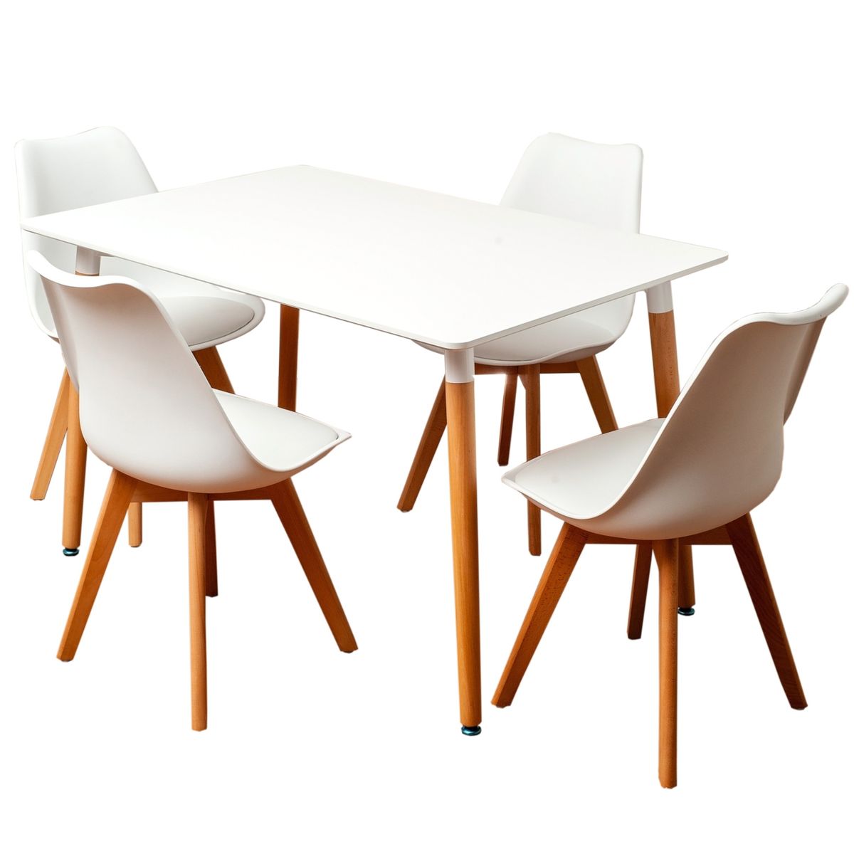 SWEET HOGAR - Comedor 4 sillas Blanco modelo Alberta