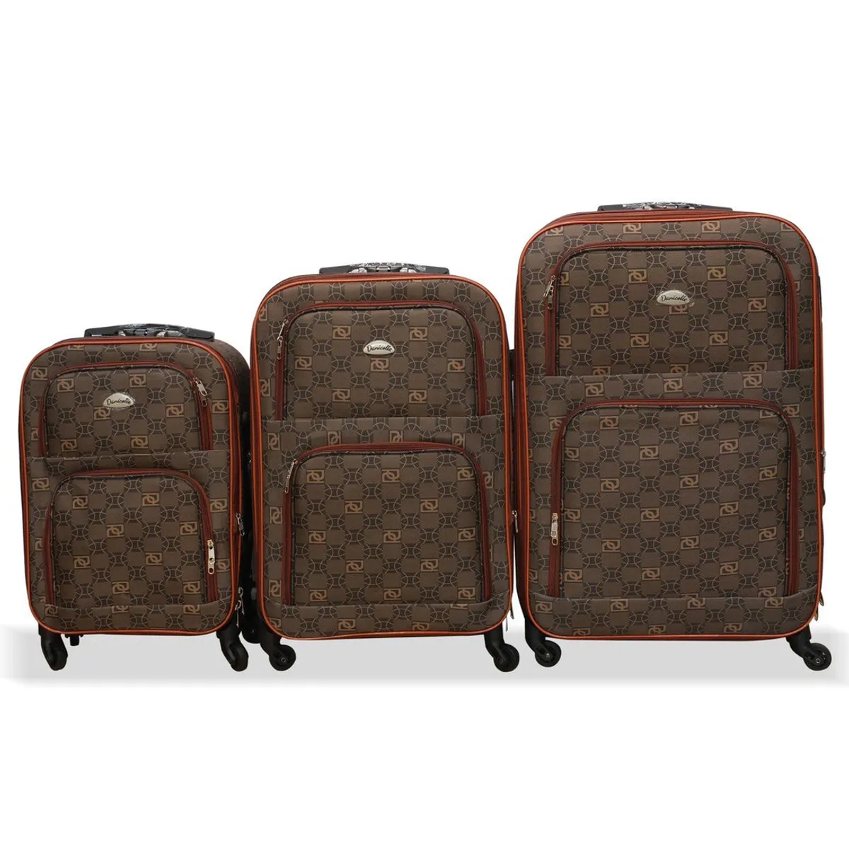 DANICOLLE - Pack Maleta tela Café DANICOLLE