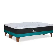 LATAM HOME - CAMA ZEN TOP SPRING HYBRID TELA TURQUESA KING