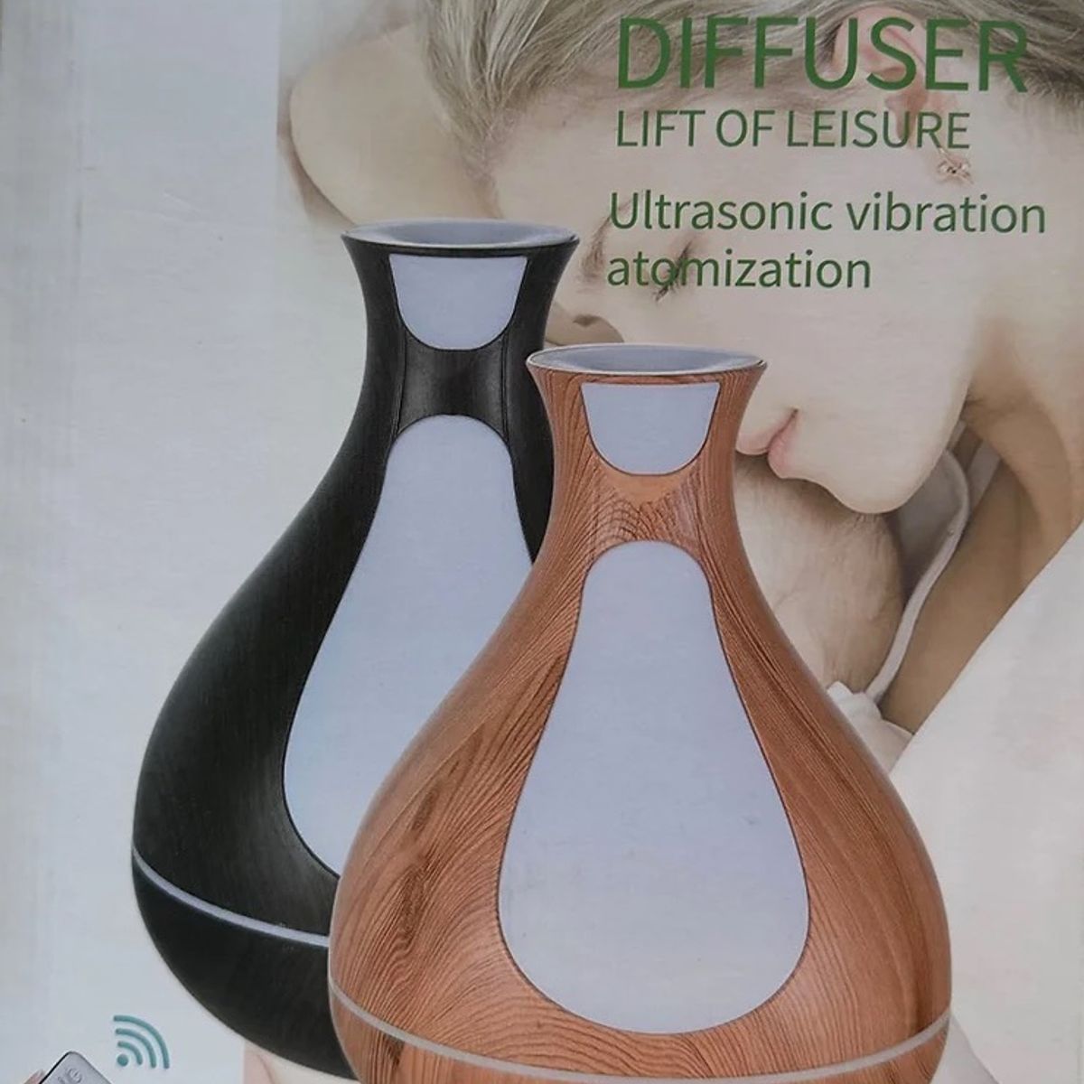 GENERICO - Humidificador Aromatizador Usb Color Madera + 12 Esencias