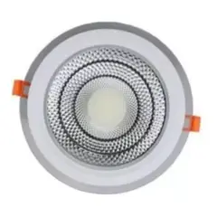 GENERICO - Foco Panel Vidrio Redondo Embutido Luz Led Fria 12w