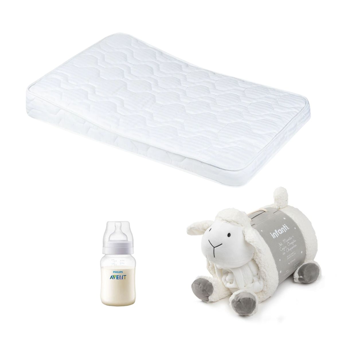 INFANTI - Colchón Snooze Anti-Reflujo 107x67cm Manta Oveja - Regalo