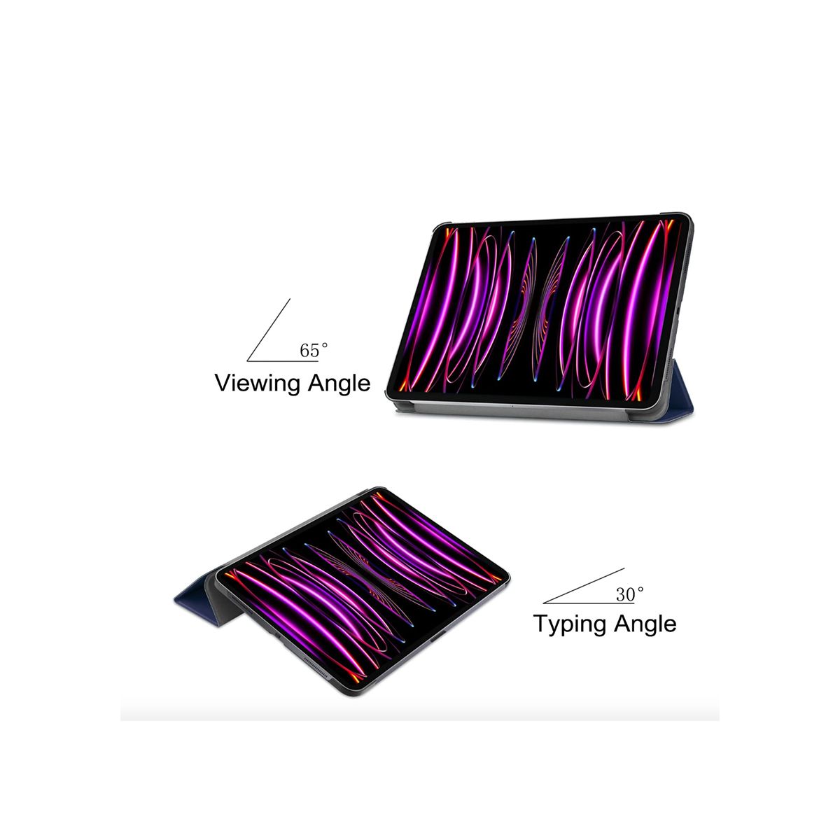 JOIGO - Carcasa Funda Smart Cover Para iPad 12.9 Azul Oscuro