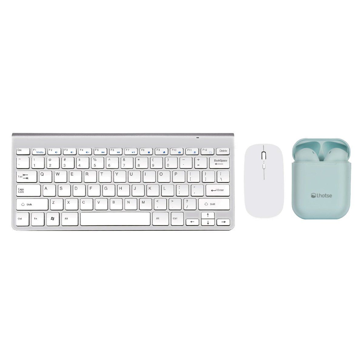 LHOTSE - Pack Teclado y Mouse Levo + Audífonos Lhotse Rm12 Celeste