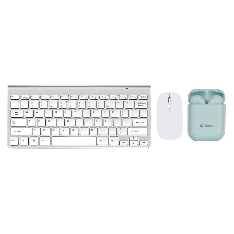 LHOTSE - Pack Teclado y Mouse Levo + Audífonos Lhotse Rm12 Celeste