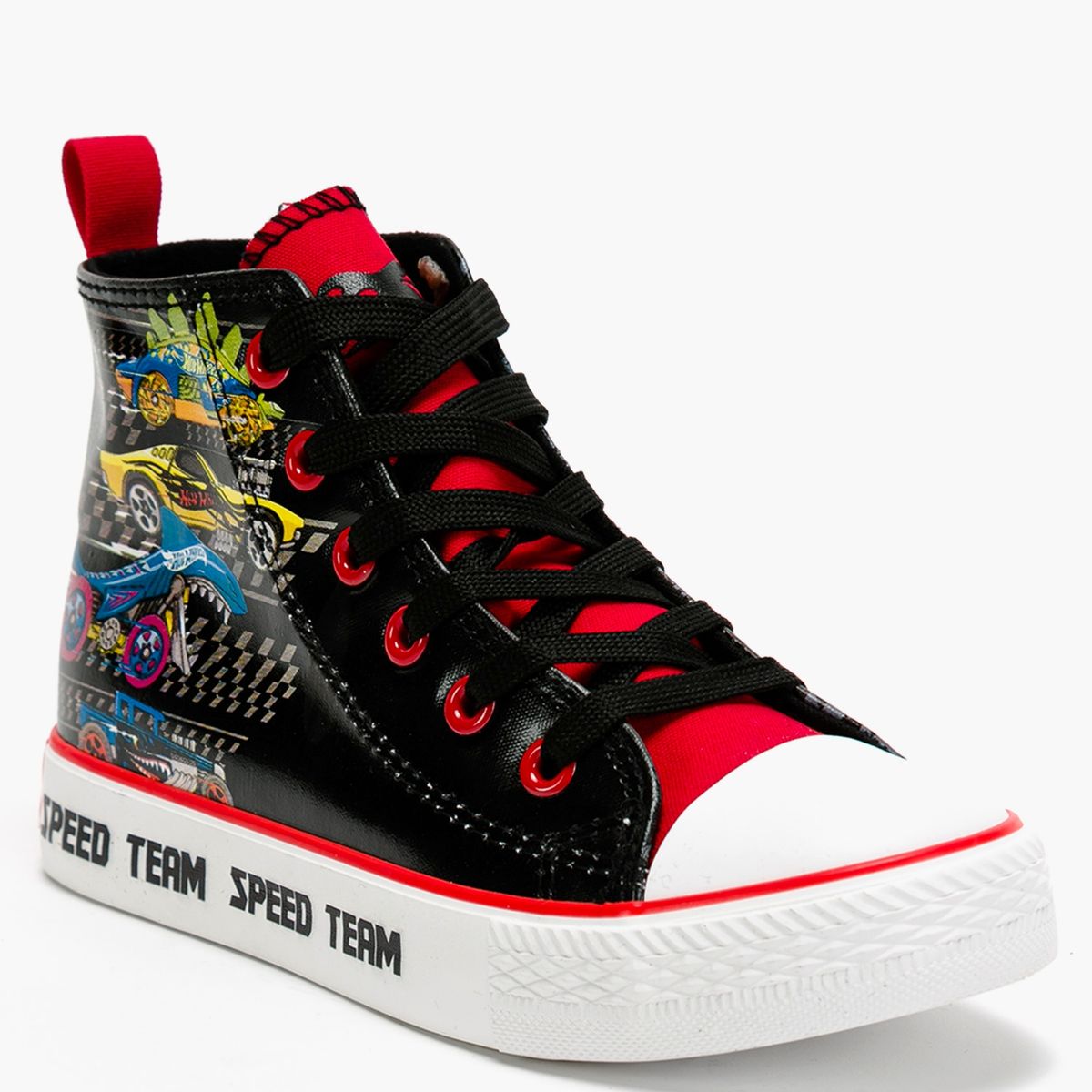 HOT WHEELS - Niño Zapatilla Urbana Engomada Negra