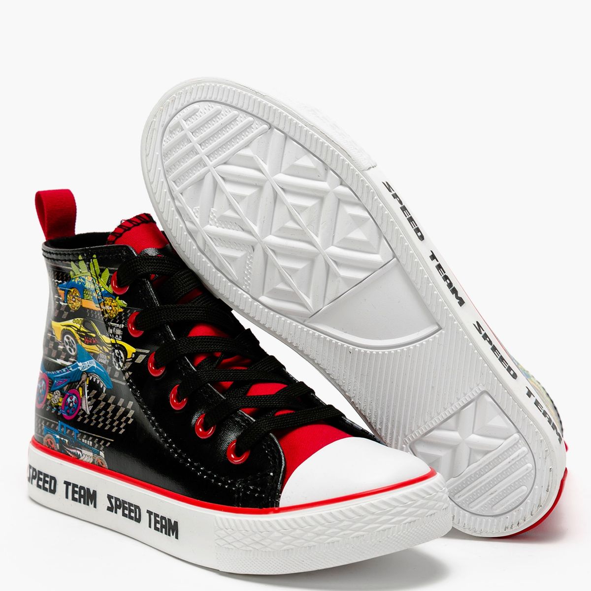 HOT WHEELS - Niño Zapatilla Urbana Engomada Negra